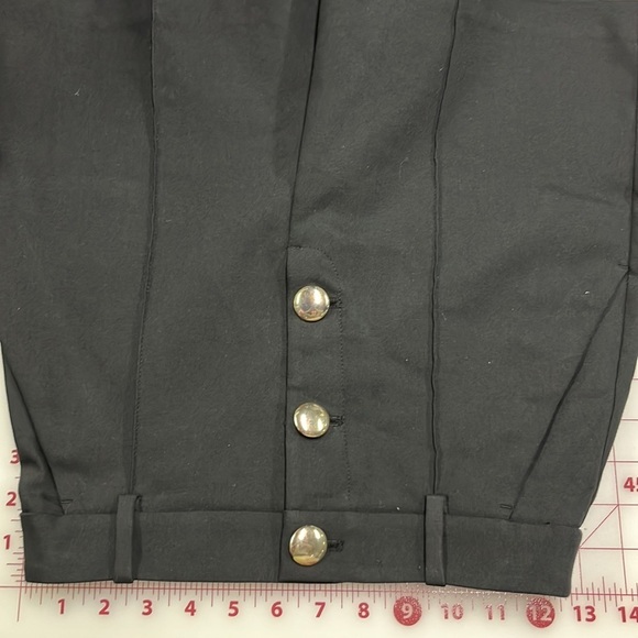 ZARA NWT Minimalist High Waisted Gold Button Black Bermuda Trouser Shorts SZ XS - Picture 13 of 14